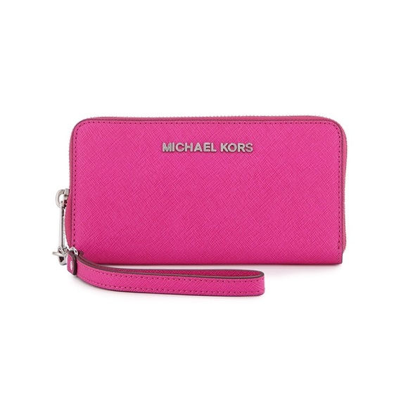 Michael Kors Handbags - Michael Kors Raspberry Pink Phone Clutch Wallet